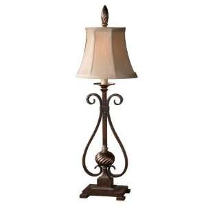 Uttermost Berti Buffet Lamp in Crackled Brown Finish: Home 