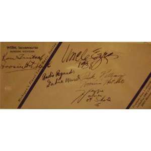   Signed Cover Hoosier Hot Shots and Uncle Ezra, 1938.: Everything Else