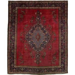  911 x 121 Red Persian Hand Knotted Wool Tabriz Rug 
