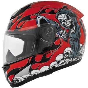 Cyber Helmets US 39 Full Face Motorcycle Helmet Red/Black Reaper with 