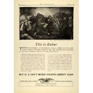   Ad US Government Bonds Fourth Liberty Loan Bellows   Original Print Ad
