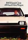 1985 Honda Civic 4 wheel Drive Wagon Original Sales Brochure Catalog