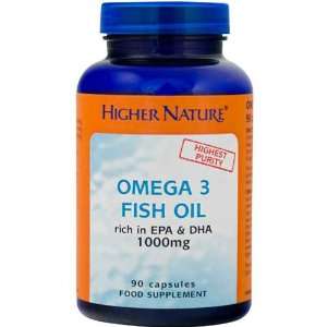  Higher Nature Fish Oil Omega 3   90 x 1000mg Caps Health 