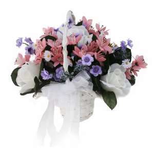 Wildflower Basket   Silk Wedding Bouquet 
