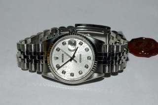 Rolex Datejust 16234 with Factory Silver Jubilee Diamond Dial Full 