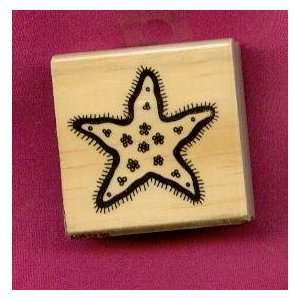  Starfish Rubber Stamp on 2 X 2 Wood Block Arts, Crafts & Sewing