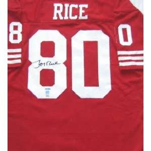  Jerry Rice Autographed Red Custom Throwback Jersey with 