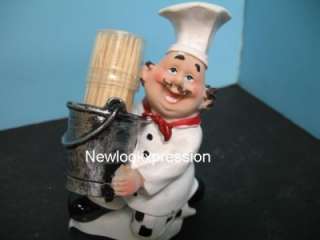 3D Italian Fat French Chef Toothpick holder kitchen decor bar home set 
