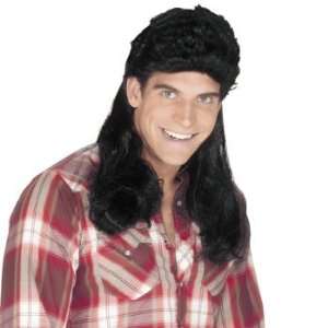  Super Mullet Black Wig   Costumes & Accessories & Wigs 