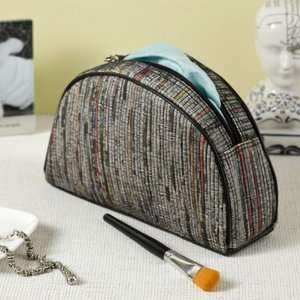 Recycled Loomed Newspaper Half Moon Accessory Case (9x2.5x5.5)