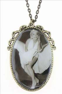 Vintage Style Marilyn Monroe Heel Photo Bronze Necklace  