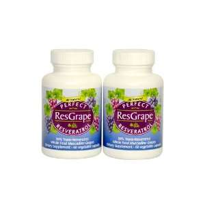 Perfect Resgrape Resveratrol (2 Bottles)   99% Trans resveratrol Whole 