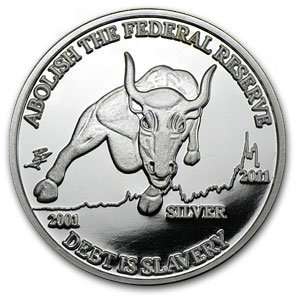  .999 Fine 1oz Silver Rounds   (2011   Bull Variety) Arts 