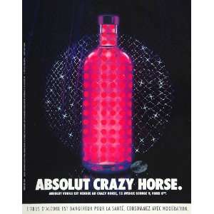   Ad Absolut Crazy Horse Paris Cabaret Club Vodka   Original Print Ad