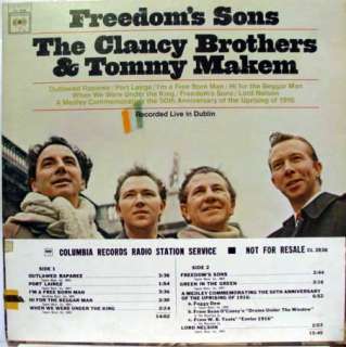 CLANCY BROTHERS & MAKEM freedoms sons LP promo C 2536  