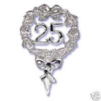 25TH ANNIVERSARY SILVER CAKE TOPPER OR PIC DECORATION  
