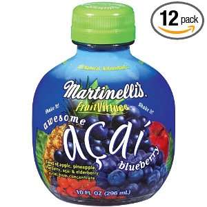 Martinellis Fruit Virtues, Acai Blueberry, 10 Ounce (Pack of 12)