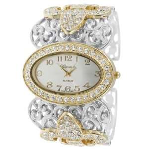  Geneva Womens Platinum Large Cuff Watch: Jewelry