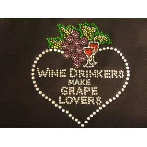 Rhinestone decorated Wine Drinkers make Grape lovers black 
