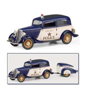  Franklin Mint 1933 Ford Tudor Police with Trailer Model Car 
