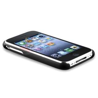   Hard Case w/ Chrome Hole+Privacy Guard For iPhone 3 G 3GS  