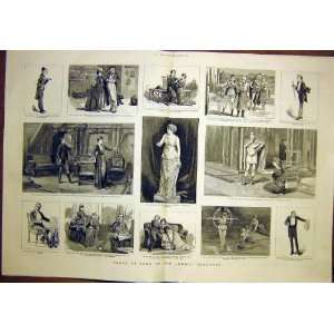    London Theatre Play Scene Actor Actress Print 1883