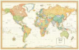 Rand McNally World Classic Wall Map   Framed Edition  