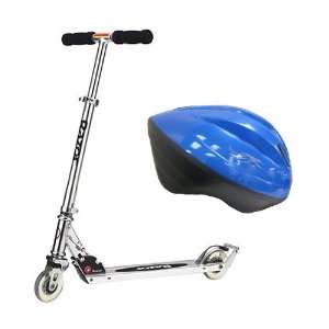  Razor A2 Kick Scooter Clear With Blue Helmet for Ages 5 8 