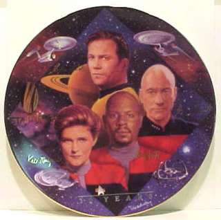 Star Trek 30 Years Captains Tribute Ceramic Plate 1997  