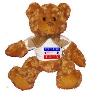  VOTE FOR TREY Plush Teddy Bear with WHITE T Shirt: Toys 