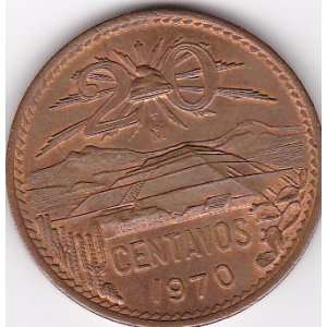    1970 Mexico 20 Centavos Coin   Pyramid of the Sun 