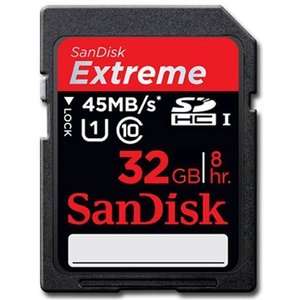 SANDISK EXTREME SDHC SD HC 32GB 32G 32 G UHS I CLASS 10 45MB LIFE TIME 
