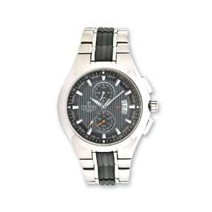    Croton Mens Stainless Steel Grey Dial Chronograph Watch: Jewelry