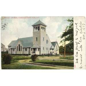  1907 Vintage Postcard Catholic Church Narragansett Pier 