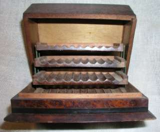 19th Century Antique Burl Wood Cigarette Holder Early RARE Box  