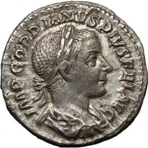 GORDIAN III 241AD Ancient Genuine Silver Roman DENARIUS Coin Laetitia 