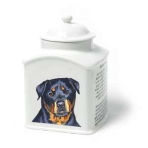 Rottweiler Dog Van Vliet Porcelain Memorial Urn