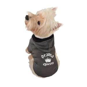   and Meow Dog Hoodie, Drama Queen, Black, Extra Small