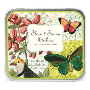  Cavallini Decorative Stickers Flora & Fauna, Assorted 