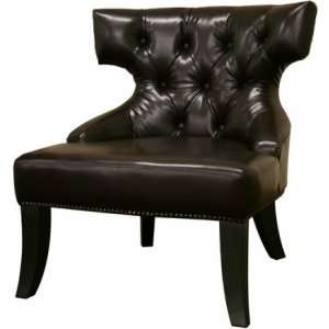   Dark Brown Leather Club Chair by Wholesale Interiors 