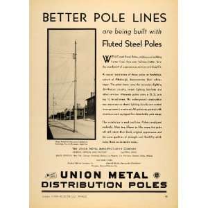   Ad Union Metal Manufacturing Co Distribution Poles   Original Print Ad