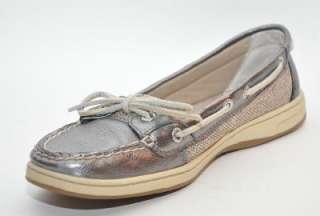 SPERRY Angelfish Pewter Leather Classic Top Sider Boat Shoe Women 