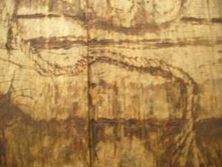 ANTIQUE VINTAGE CARVED? RUSTIC BARN WOOD PAINTING ART *AMAZING* 14 X 