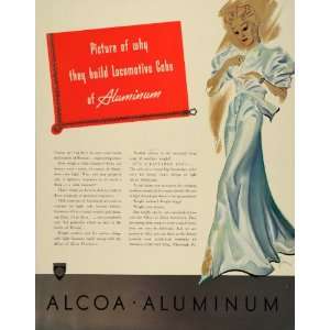   Ad Alcoa Aluminum Lady Dress Zipper Slide Fastener   Original Print Ad