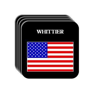 US Flag   Whittier, California (CA) Set of 4 Mini Mousepad Coasters