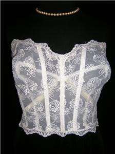   White Victorias Secret Sheer Boned Bustier Strapless Bra 40C  