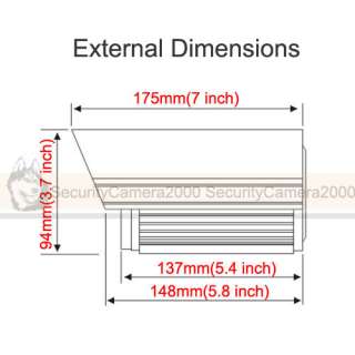   Waterproof 600TVL HD IR Camera 40M IR Night View Metal housing  