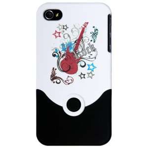    iPhone 4 or 4S Slider Case White Rock Guitar Music 