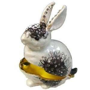  Bejeweled Trinket Box White Rabbit 