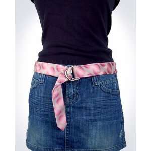  Womens Pink Ovals Woven Tie Belt Metal Buckle: Everything 